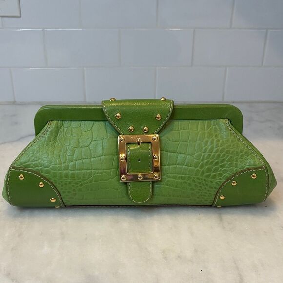 Michael Kors Crocodile Embossed Handbag Clutch - Picture 1 of 16